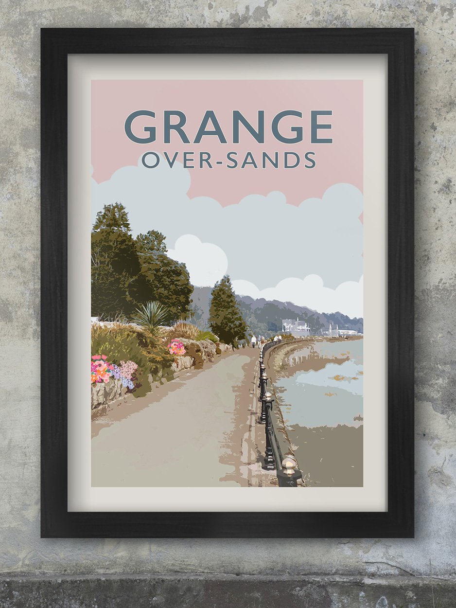 Grange-over-sands - Retro styled print
